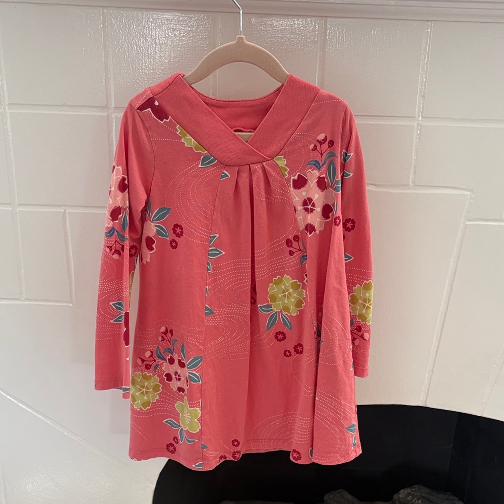Tea Collection Coral Floral Dress